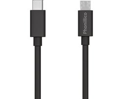 3x Micro USB naar USB C Kabel Zwart - 0,2 meter - Oplaadkabel voor Huawei MediaPad M1 8.0 / M2 10.0 & LTE / M2 10.0 Premium (LTE & WiFi) / M2 10.1 (Premium & Standard) / M2 8.0 Premium/ M2 8.0 Standard/ M3/ M3 Youth 8.0 / M3 lite 10/ M3 lite 8.0