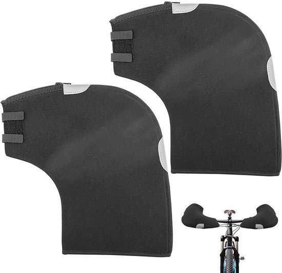 Gants de cyclisme - Manchons - Imperméables - Gants de guidon - Manchons de cyclisme - Housses pour volant thermiques et coupe-vent - Gants rembourrés - Hiver - Zwart