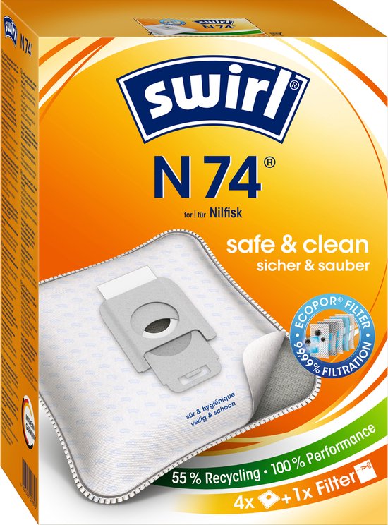 SWIRL - Stofzuigerzak N74 - 4 st. Ecopor