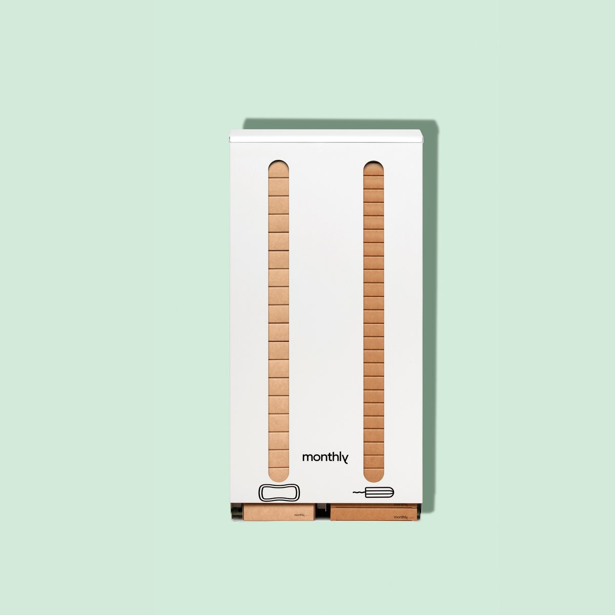 Dispenser voor menstruatieproducten manueel [medium] - 572 x 228 x 69 mm [monthly.care]