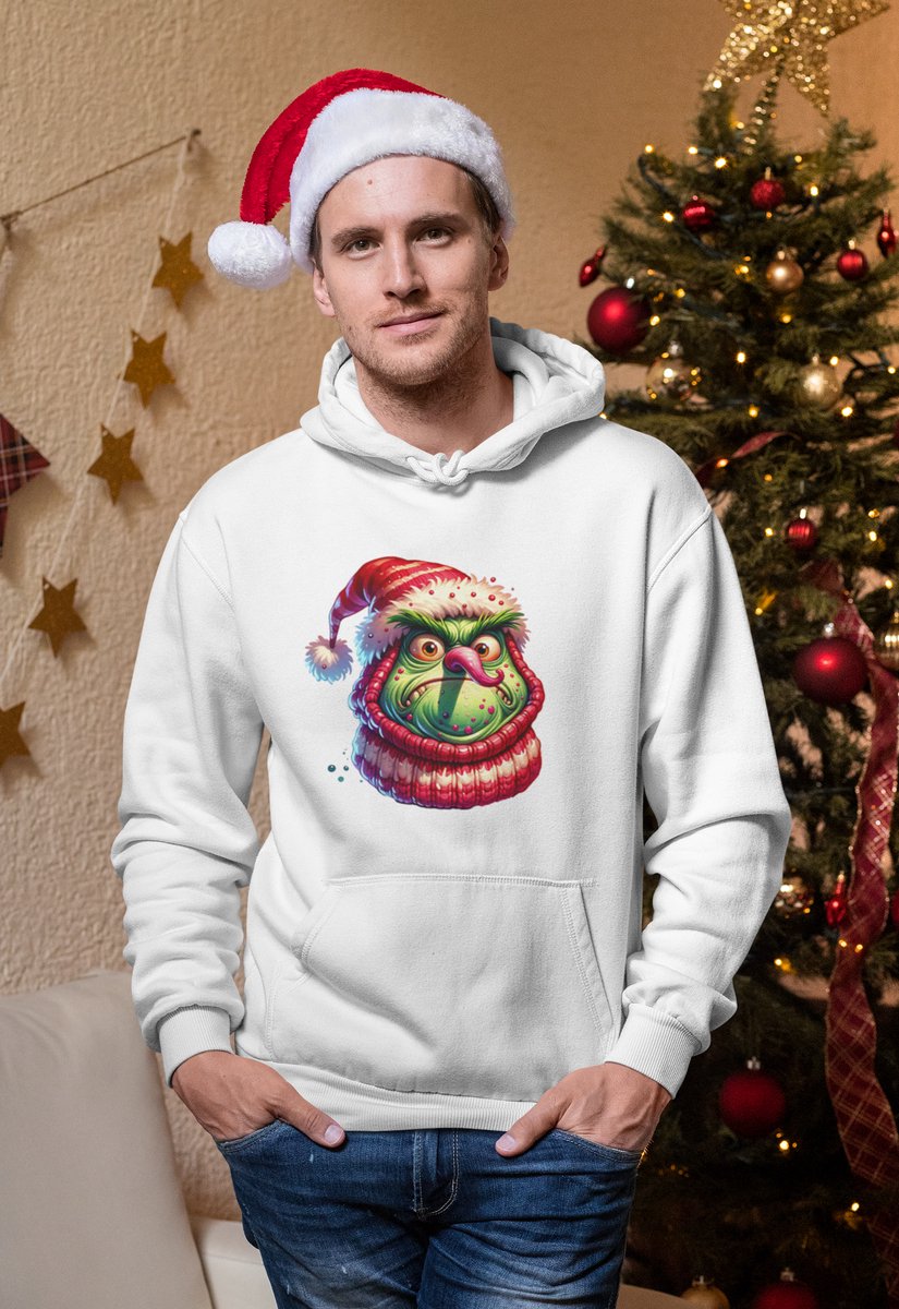 Grumpy Santa - Kersttrui - Kerst Trui Wit - Grappig Kersttrui - Maat XXL - Limited Edition