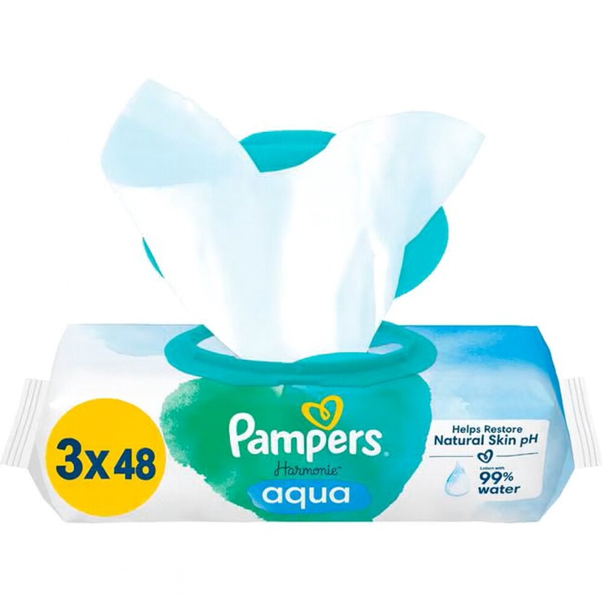 Pampers Billendoekjes Harmonie Aqua - 4 x 3 stuks - Voordeelverpakking