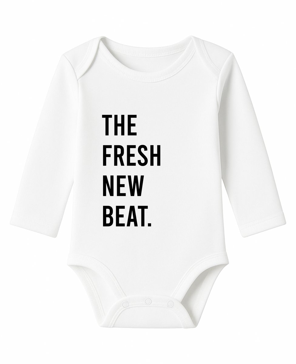 Romper A fresh new beat - wit - lange mouw