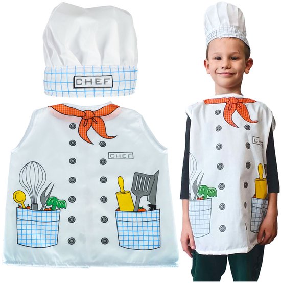 Verkleedkleding - Kok - Kokspakje - Schort - Verkleedkleren Jongens & Meisjes - 3 t/m 8 Jaar