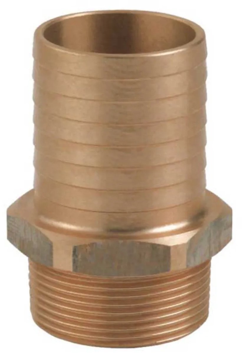 Guidi Brons Connector Met Schroefdraad En Groef 25 Mm Goud 3/4´´