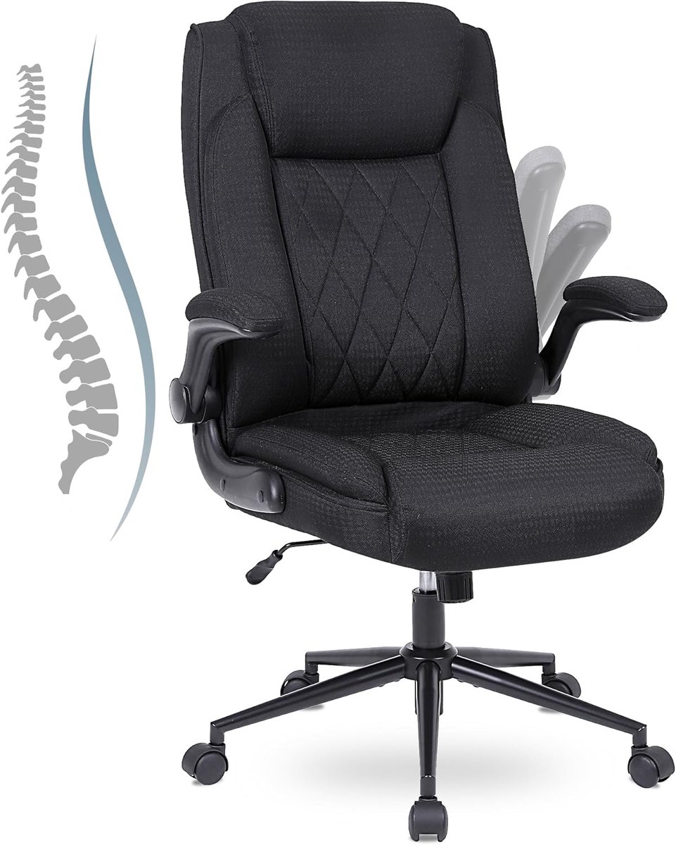 Executive Ergonomische Bureaustoel – Hoge - 66x59x126 cm - Zwart - – Hoge Rugleuning Hoofdsteun – - Medahomestore
