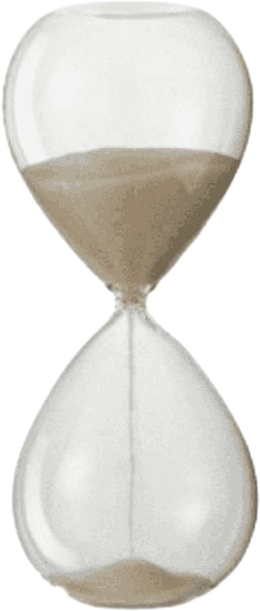 Zandloper Decoratief - Transparant Glas - Beige glitters - Large