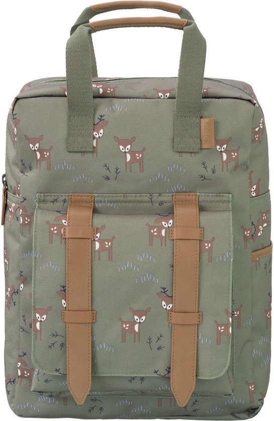 Fresk Kleine Rugzak voor kinderen 2-4 jaar - 4,7 L - Schooltas Kind Jongens - Verstelbare Schouderbanden - Waterafstotende Rugtas - Groen - Deer Olive