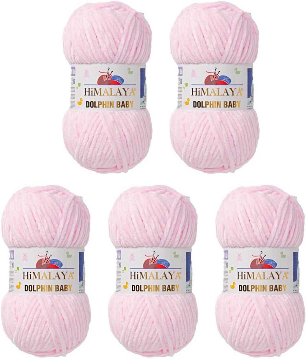Himalaya Dolphin Baby -(5 stuks)-80303 Zacht Roze - Dolfijn Breien Gehaakte Garen 100g - Super Zachte Omvangrijk Dikke Pluche Fluwelen Bella Chenille Wol Kind Deken Amigurumi