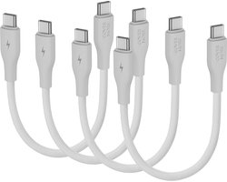 Usb C kabel geschikt voor Samsung - Kort - 4 stuks - Laadkabel - Oplaadkabel - 30cm - Wit