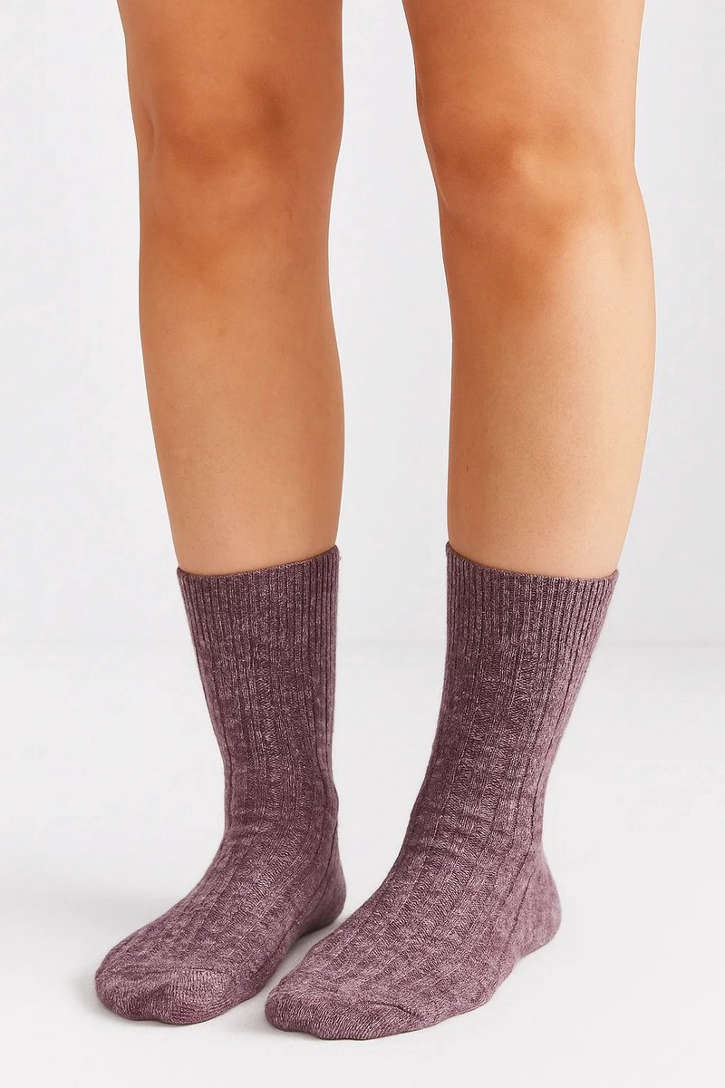Admas Soft Home Medium Sokken voor Dames Aubergine