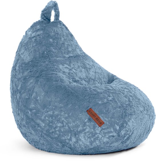 Pouf Green Bean® Plush 60x45x45cm - Coussin d'assise intérieur garni de 120L de granulés EPS, lavable - Fauteuil pouf - Grijs