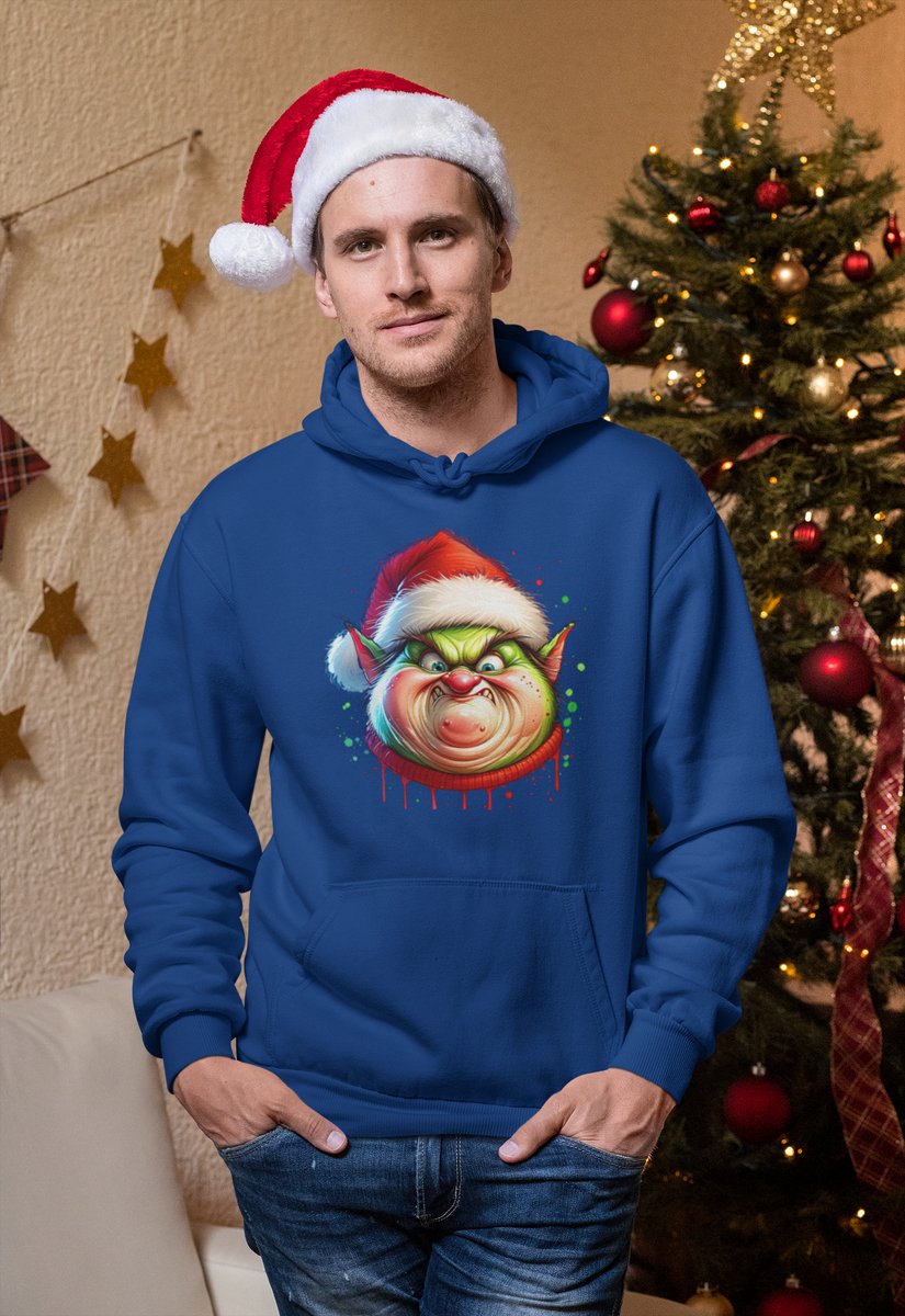 Grumpmas Santa - Kersttrui - Kerst Trui Navy - Grappig Kersttrui - Maat M - Limited Edition
