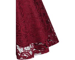 Vintage bruidsmeisjesjurken voor dames voor bruiloften, knielange kanten jurken, cocktailjurken, baljurken Bordeaux M