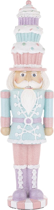 Viv! Figurine de Noël - Casse-Noisette de Noël avec cupcakes - rose et bleu pastel - 46 cm