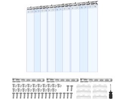 Transparant PVC Strokengordijn, 2,1 M Hoog X 0,96 M Breed X 2 mm Dik, 6 Stuks Kunststof Deurstrips voor Temperatuurregeling In Magazijnen, V