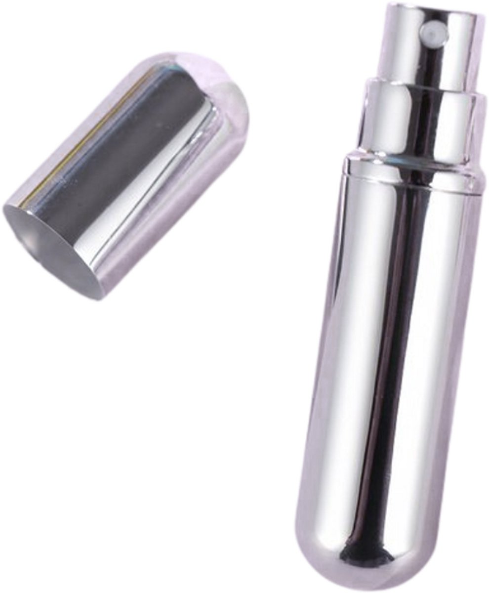Knaak Navulbare Parfumverstuiver - 5ml - Zilver - Lipstickformaat - 65 Sprays - Reis & Handtas