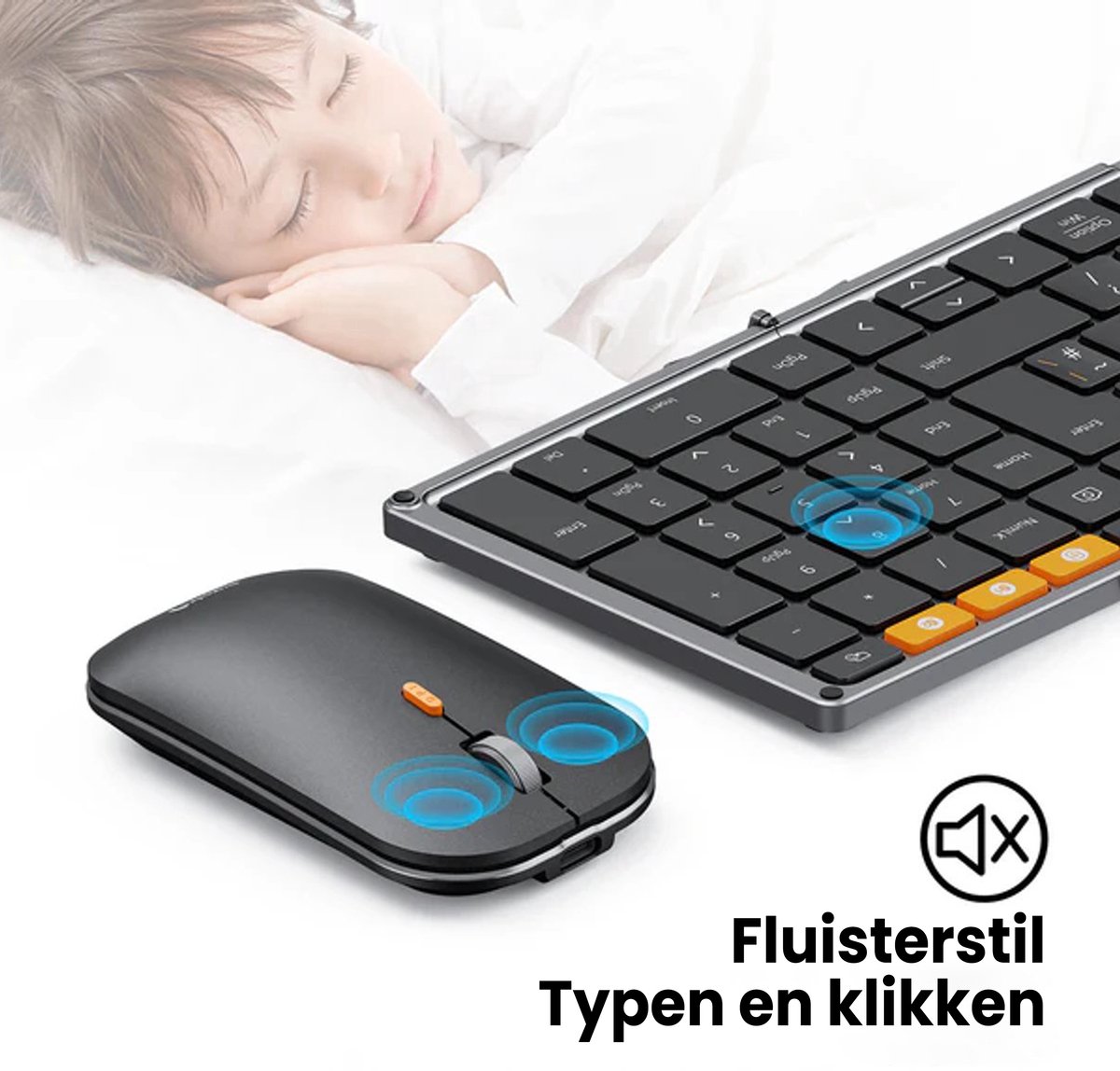 ProtoArc Opvouwbaar Bluetooth Toetsenbord en Muis - Space Grey thumbnail 4