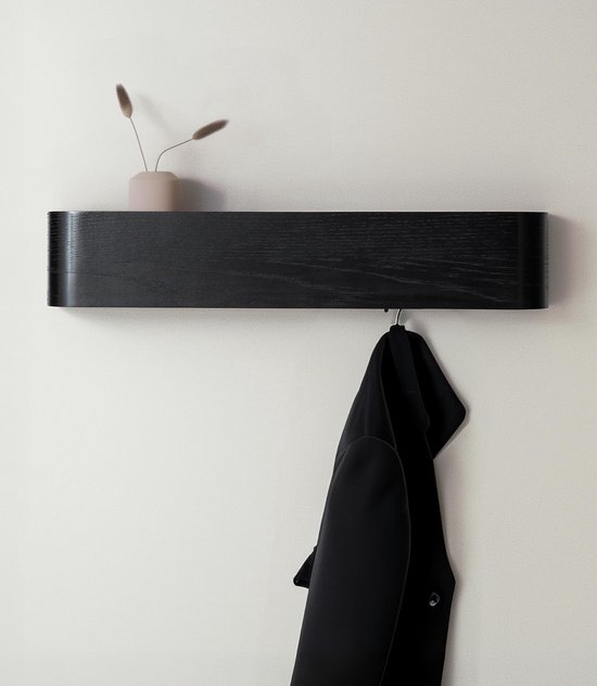 Designfabrik Hamburg Wandgarderobe | Garderobe met verborgen wandhaken | Garderobestang van metaal | Kledinghaken | Garderobe Modern Design 80 cm Mat Zwart Designfabrik Hamburg Wandgarderobe | Garderobe met verborgen wandhaken | Garderobestang van metaal | Kledinghaken | Garderobe Modern Design 80 cm Mat Zwart