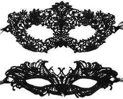 Masker Dames - Kant - Gemaskerd Bal - Galamasker - Zwart