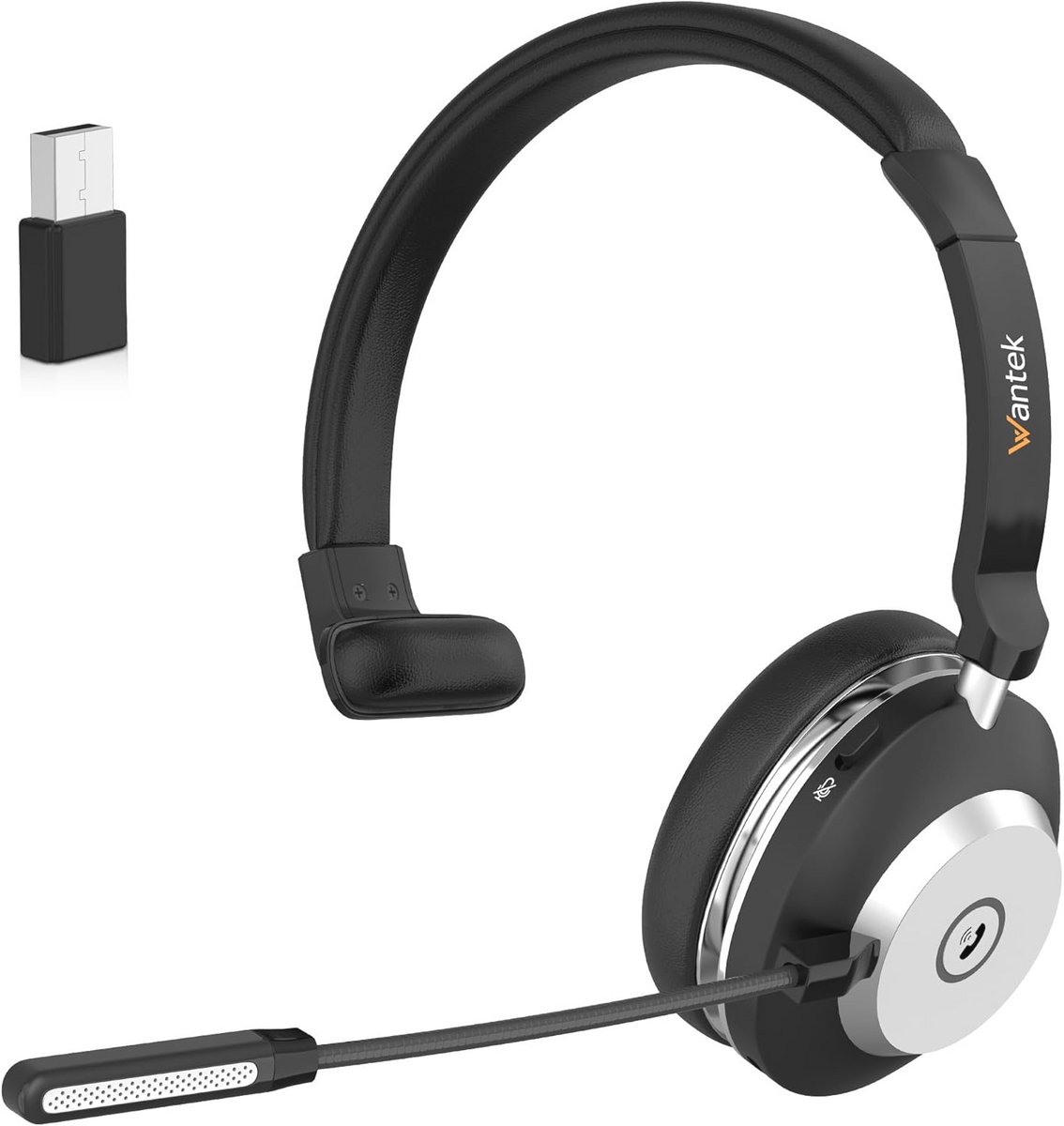 Draadloze Bluetooth Headset met Microfoon en Ruisonderdrukking voor PC en Laptop