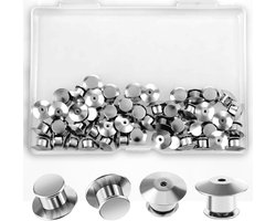 50 stuks borgpin-ruggen voor broches - metalen pin-slots met platte kop en klem naald