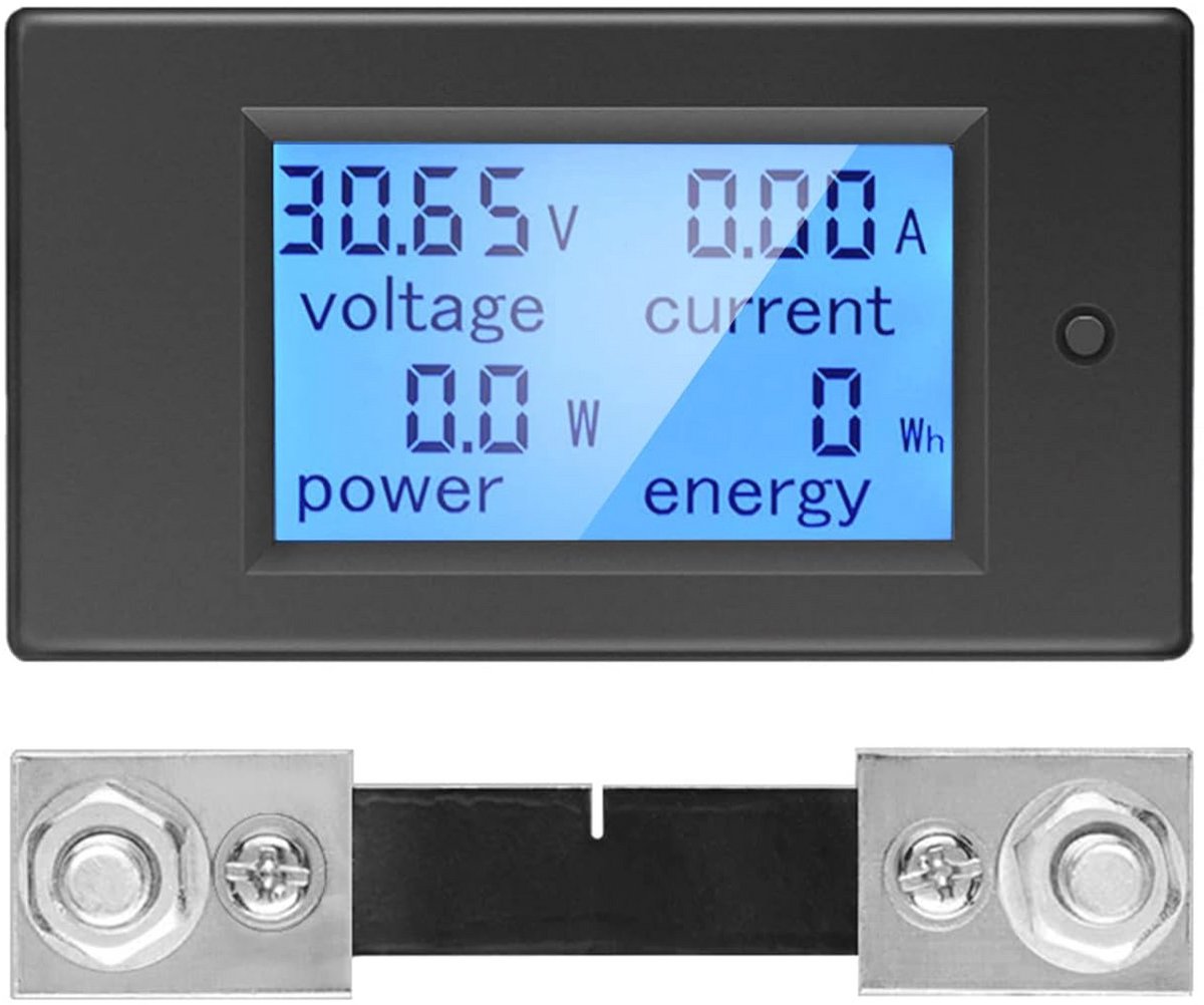 Digitale voltmeter en ampèremeter DC 6.5-100V met LCD-display en shunt 100A