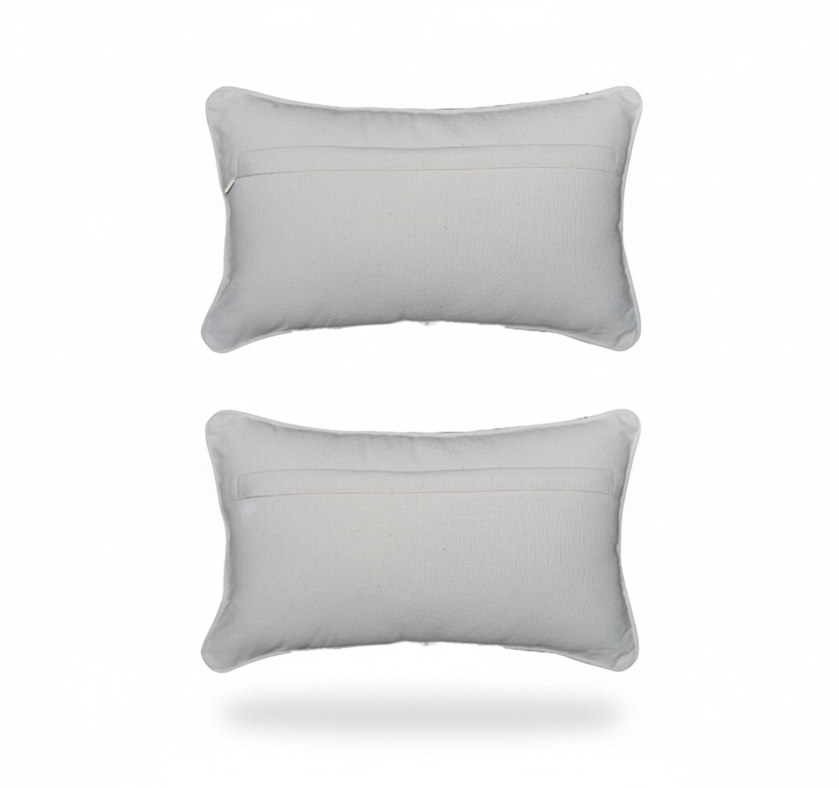 Kerstkussen Set van 2 Kussenhoezen Geborduurd met Bies en Bomenmotief - Rechthoekige Kussenhoesjes voor Kerst - Kerstkussens Scandinavisch Design - 30x50 cm - Katoen/Linnen Kussenhoes - Rood/Wit - Zonder Binnenkussen – foto 4