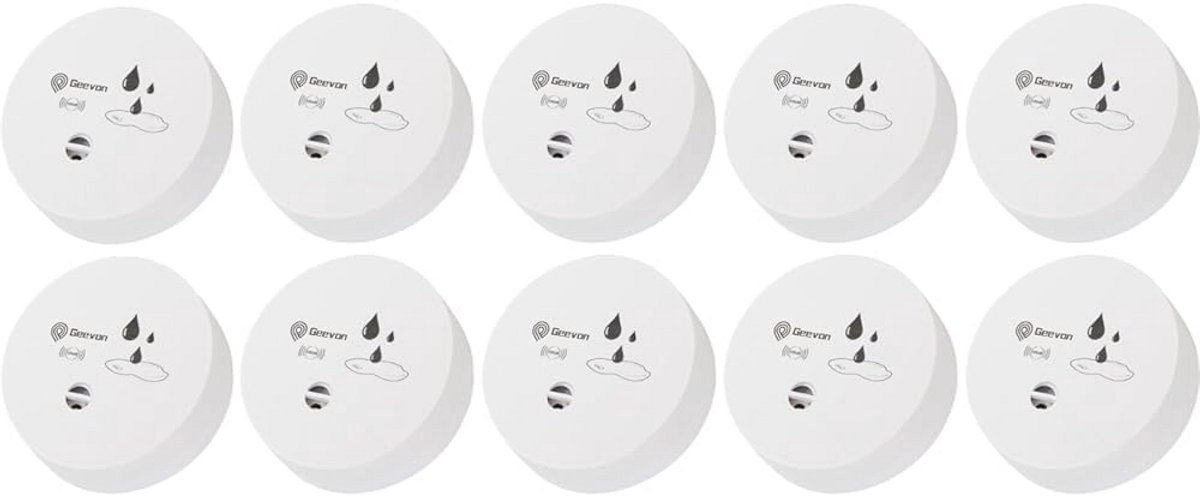 Watermelders 10 stuks, 100 dB, Batterijgevoede Vloeddetectie voor Kelder, Badkamer, en Garage