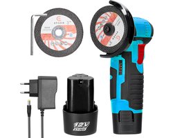 Mini haakse slijper 12 V - 75 mm - 19.500 tpm - 2 accu's 1300 mAh