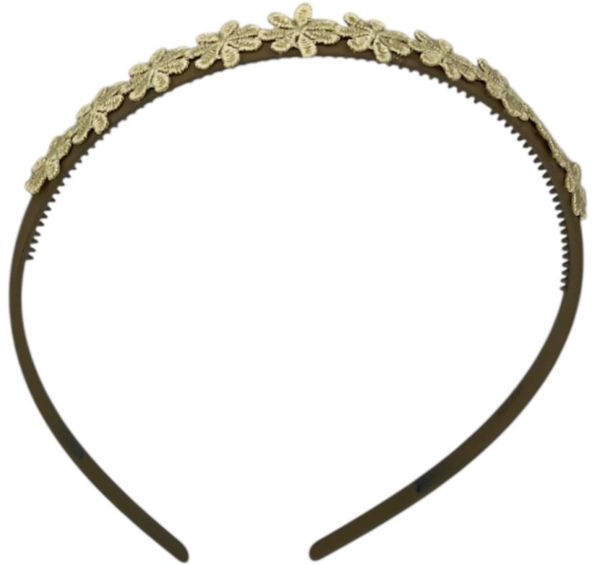 Diadeem flower - kleine bloemetjes - khaki kleur diadeem – khaki bloemen