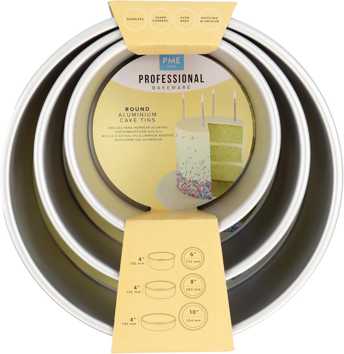 Ronde Taartvormen Set van 3 - 6, 8 en 25 cm diep - Ideaal voor Perfecte Taarten