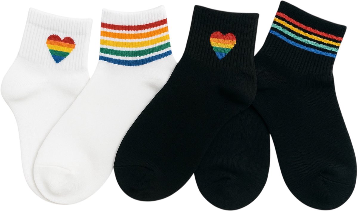 Regenboog Sokken – 5-Pack Mixset | Comfortabel, Vrolijk & One Size