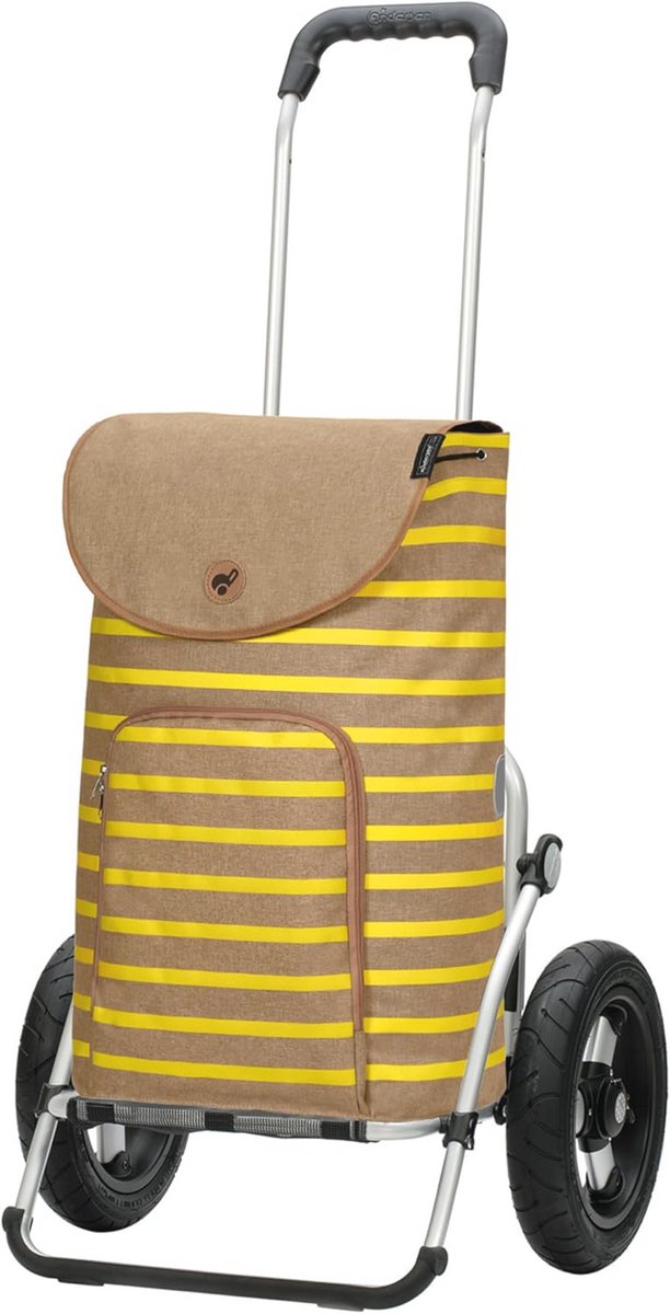 Geel Boodschappentrolley 47 Liter - Modern Inklapbaar met Luchtbanden