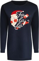 Foute Kersttrui / Kerstjurk Kerstman Fa La La Donkerblauw - Dames - Maat M