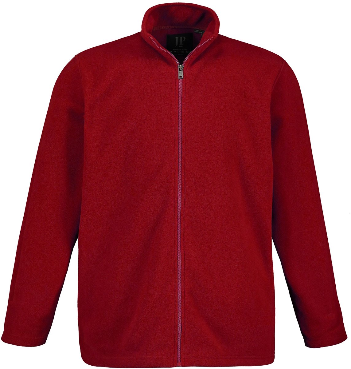 JP 1880 - Heren - Fleece jas outdoor opstaande kraag ritszakken - Purperrood - Maat 5XL