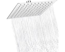 COMLIFE Douchekop, regendouche, 8 inch, douchekop van roestvrij staal 304, douchekop met 100 anti-kalksproeiers, douchekop regendouche 20 x 20 cm