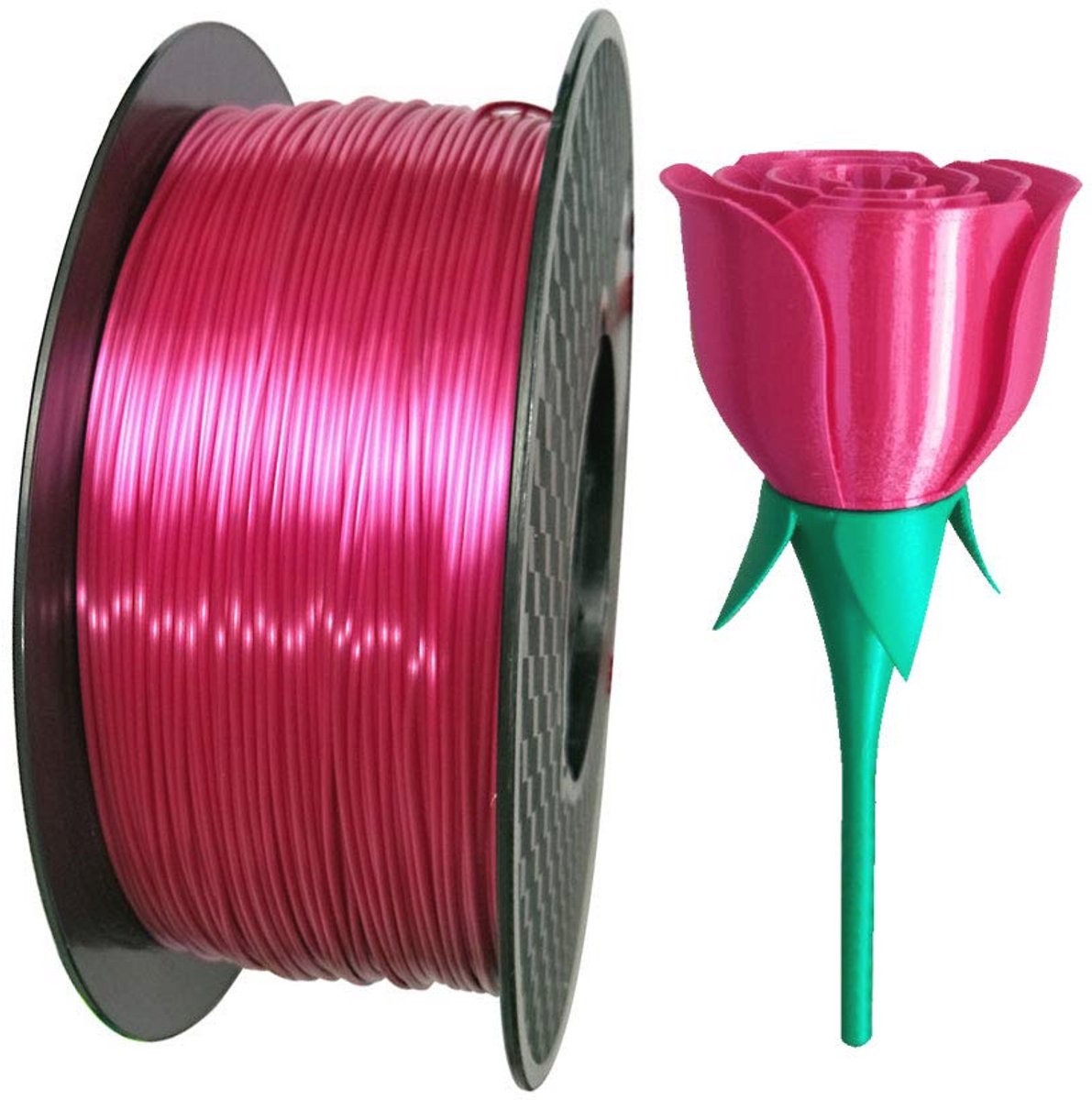 Zijdeachtig Roze PLA Filament 1.75mm 3D Printmateriaal 1KG - Glanzend Metallic