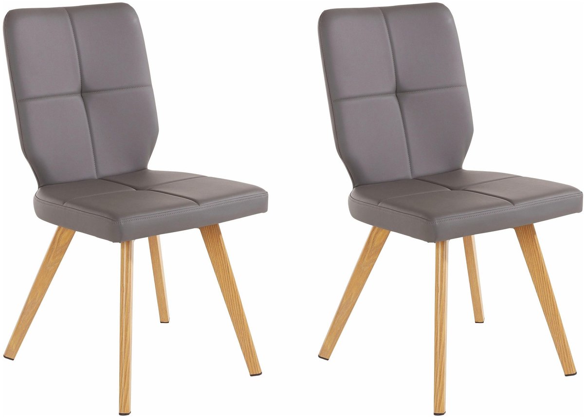 Davis-Eetkamerstoel - 2 Pack - Grijs PU