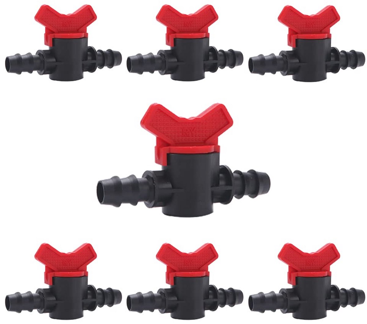 Tuinkraan Set 7 Stuks voor Druppelirrigatie – Kunststof Slangaansluitingen en Afsluiters voor 16 mm Buis
