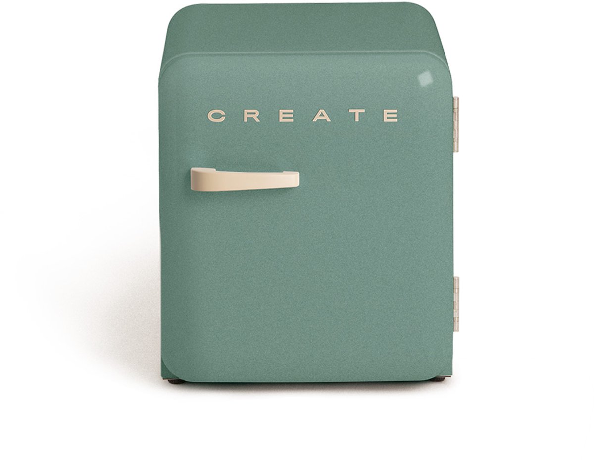 Create Koelkast in retrostijl - Sage - Handvat Zand - FRIDGE RETRO 48L