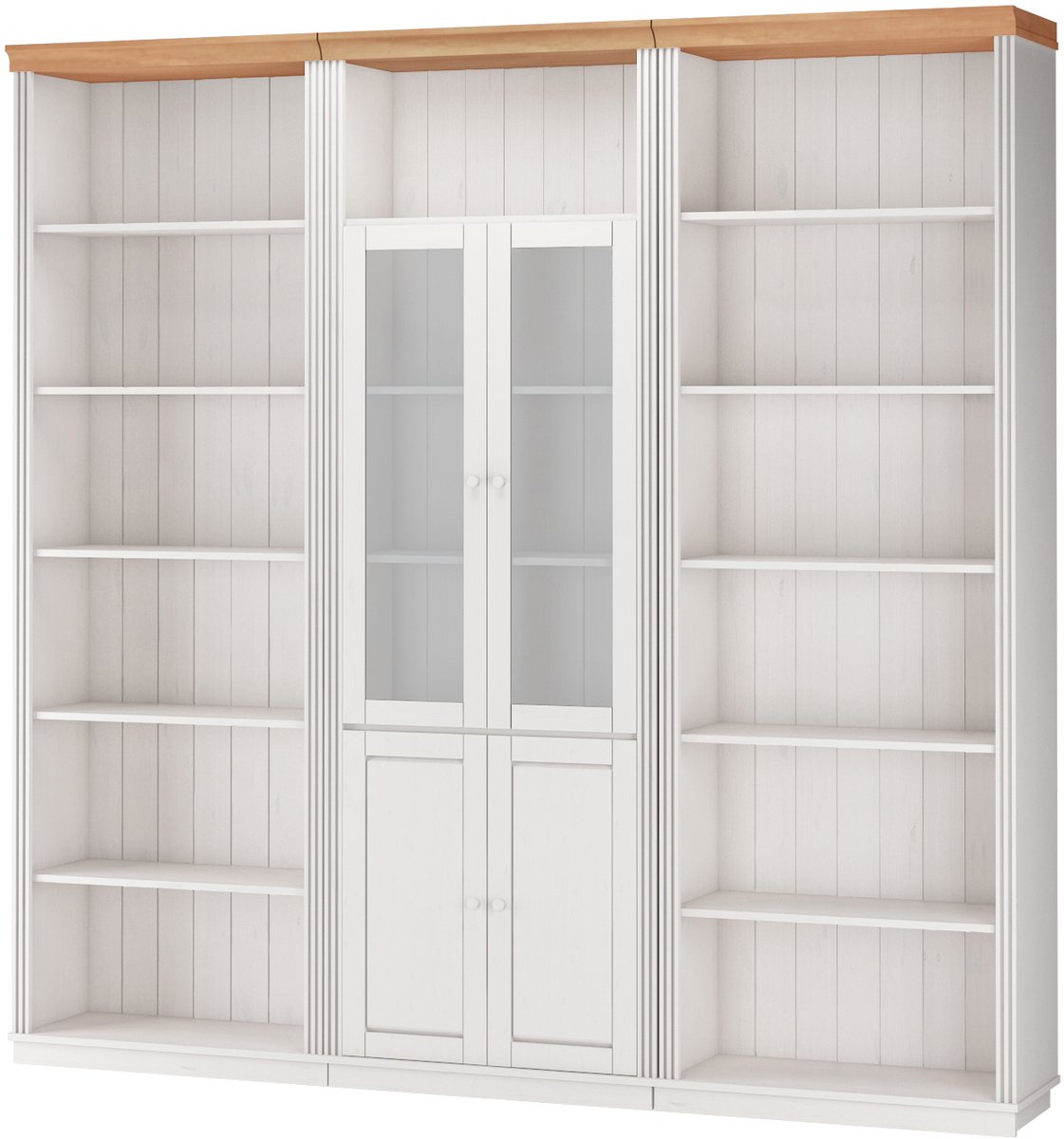 Notio Living Anita- Boekenkast in klassiek landhuisdesign van grenenhout7 WH Wit