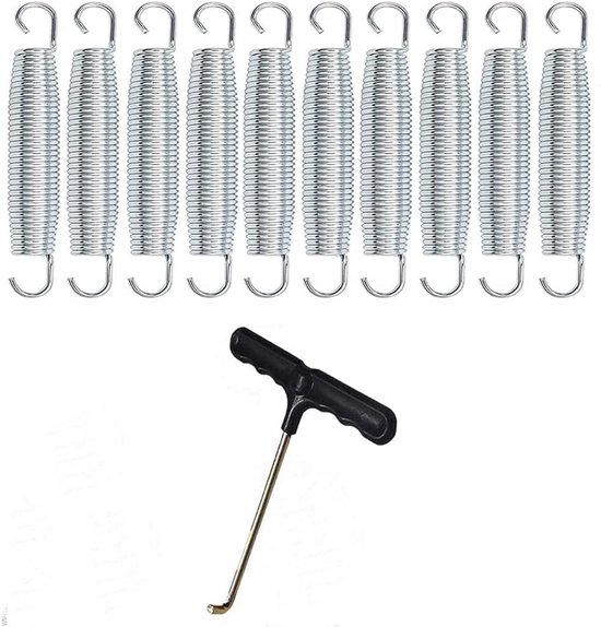 Heavy-duty Trampoline Veren Vervangingskit - 10 Stuks - Roestbestendige Accessoires voor Optimale Springervaring - 16.5 cm