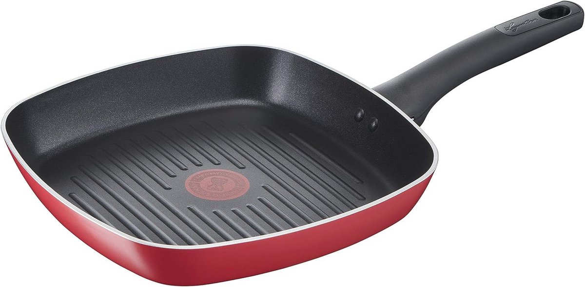 Anti-aanbakgrill van Aluminium 26 x 26 cm - Geschikt voor Inductie, Gas en Oven met Ergonomische Handgreep
