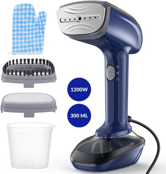 Kledingstomer PowerSteam Pro - 300ml - 2 Opzetborstels - Handstomer Kleding & Meubilair - Stoomapparaat - Strijkijzer - Kleding Stomer voor op Reis - Garment Steamer - Qualiz®