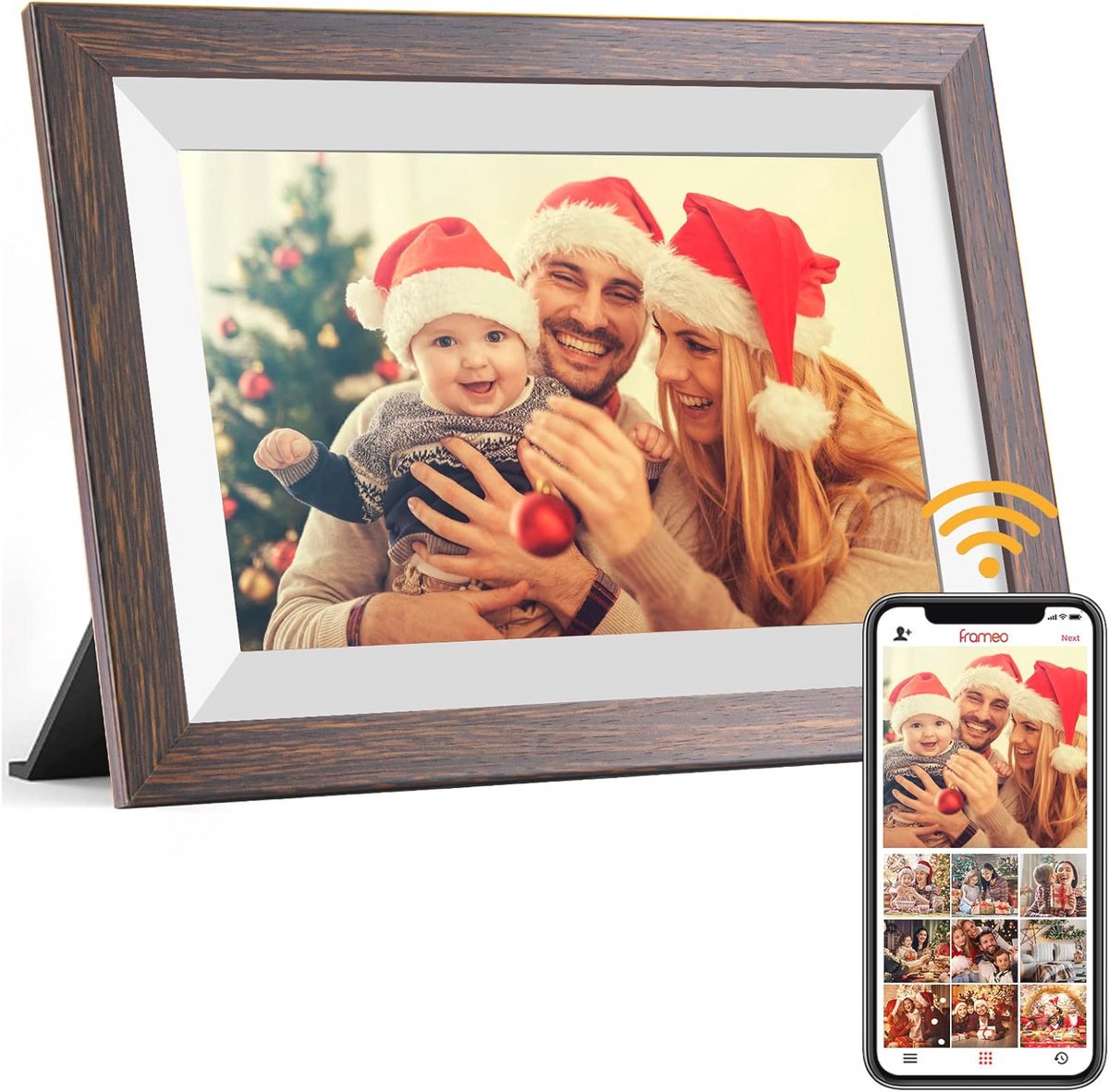 Digitale fotolijst WiFi 10,1 inch - touchscreen HD-display met automatisch draaien