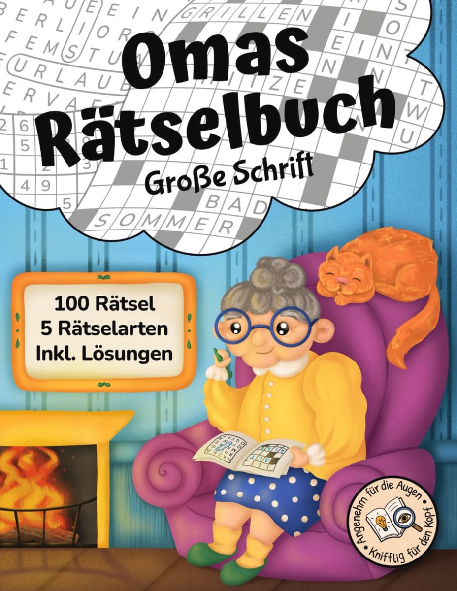 Senioren Rätselbuch mit 100 Rätseln – Sudoku, Kreuzwoord- en Wortsuchpuzzels