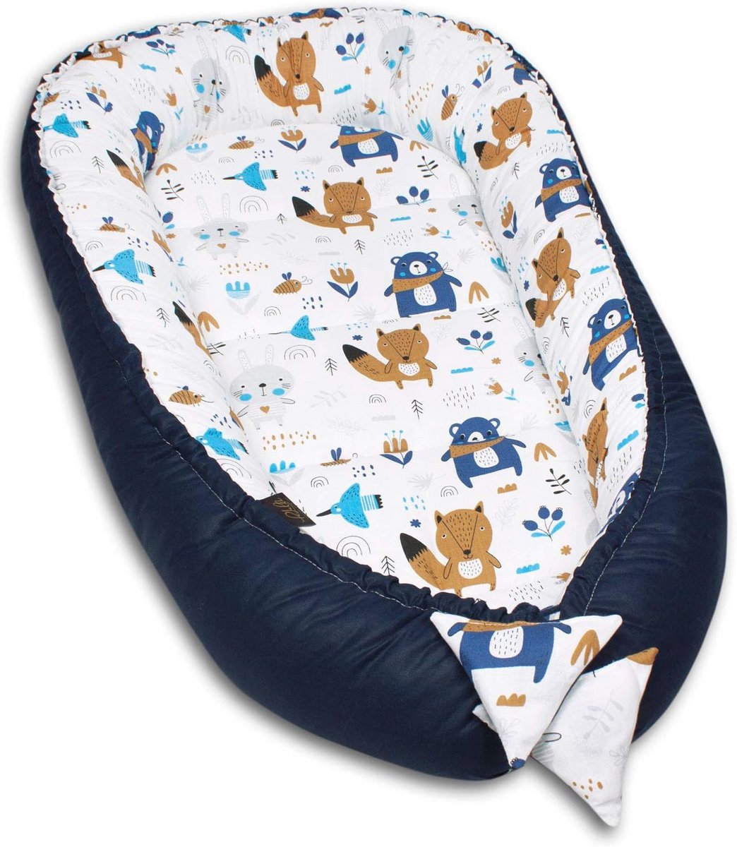 Knuffelnest voor Baby - 2-zijdig babynestje van 100% Katoen OEKO TEX (AZTEC II)