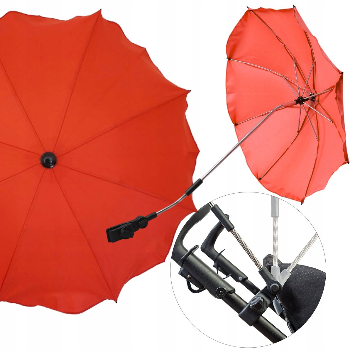 Universele Kinderwagenparasol Rood UV 50+ Bescherming