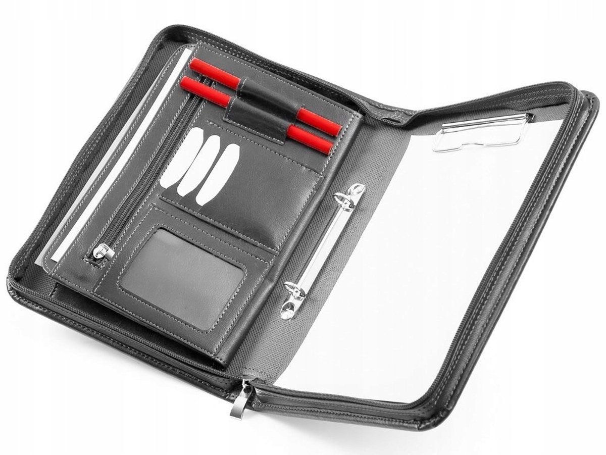 Solome A5 Aktetas Organizer - Grijs - Eco-leer